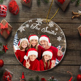 Ornement Acrylique Personnalisé De Noël En Famille Inséré Avec Photo Personnalisée